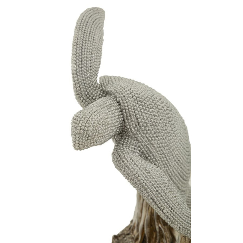 Statuette déco moderne Tortue en Résine Argenté Brillant Sparky 