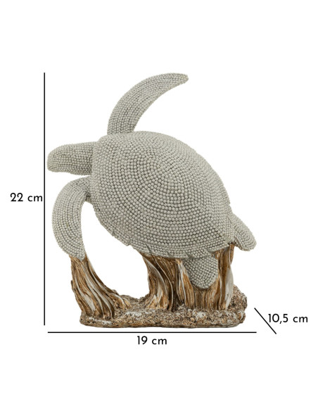 Statuette déco moderne Tortue en Résine Argenté Brillant Sparky 
