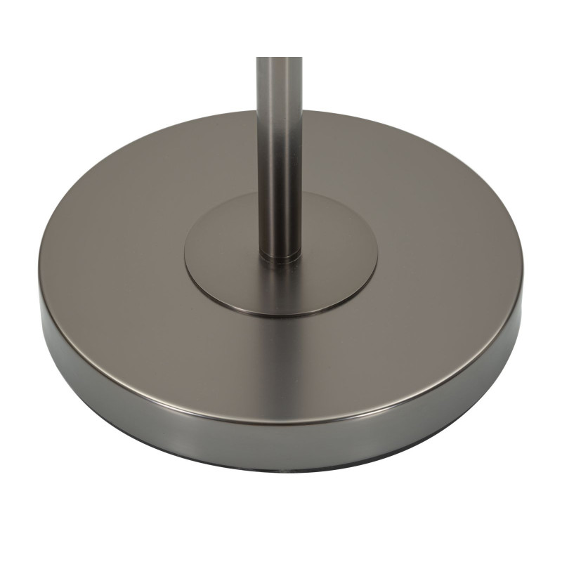 Lampadaire sur pied moderne Hauteur 164 cm en Céramique Blanc Brillant Tissu Gris Métal Argenté Brighty 