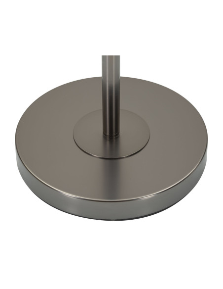 Lampadaire sur pied moderne Hauteur 164 cm en Céramique Blanc Brillant Tissu Gris Métal Argenté Brighty 