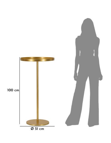 Sellette haute moderne Ronde Hauteur 100 cm en Métal Doré Doha 