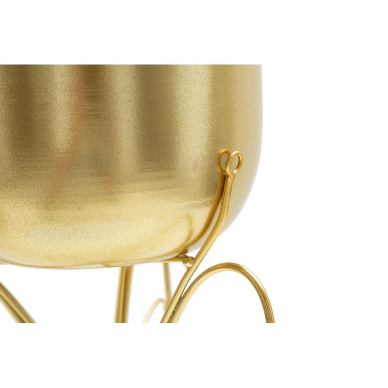 Cache-pot sur pied moderne Papillon Rond Hauteur 40 cm en Métal Doré Farfy 
