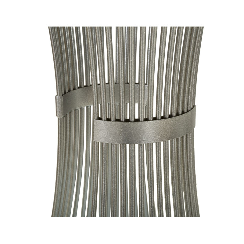 Sellette haute moderne Ronde Hauteur 100 cm en Marbre Blanc Métal Argenté Funnel 