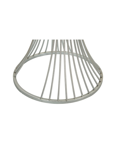 Sellette haute moderne Ronde Hauteur 100 cm en Marbre Blanc Métal Argenté Funnel 