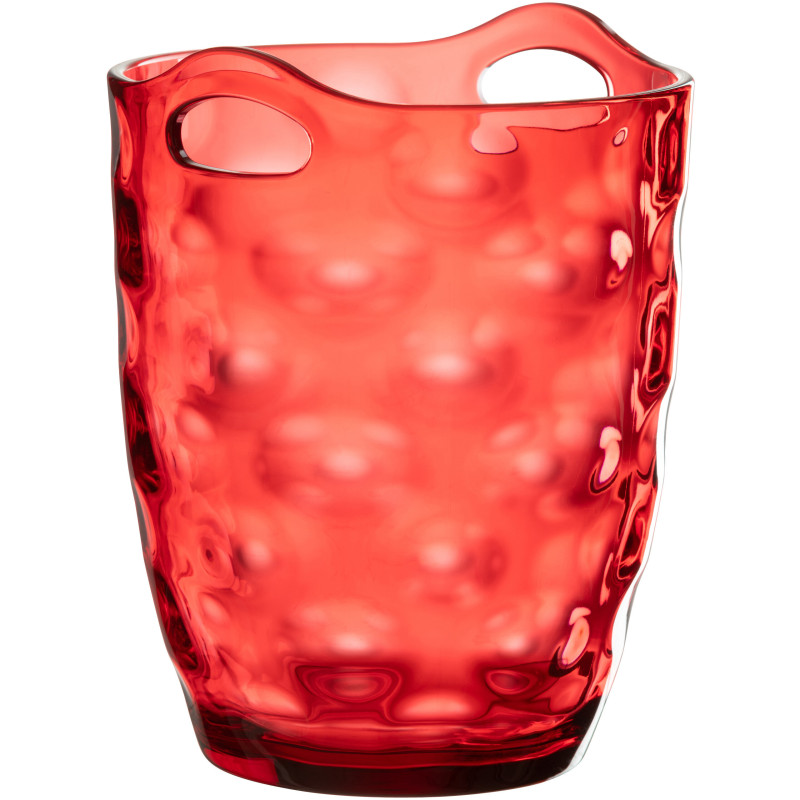 Seau à champagne 3,4 L en Plastique réutilisable Rouge Effet martelé Scarlet - 1