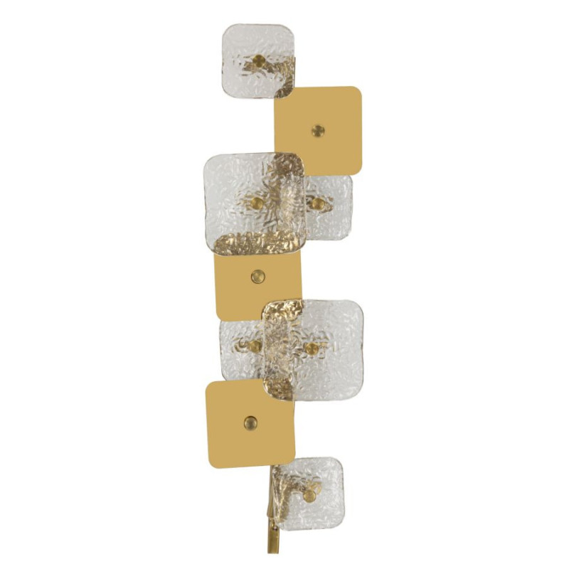 Grande Applique murale moderne chic 5 lampes Hauteur 76 cm en Verre Semi-transparent Métal Doré Glassy 