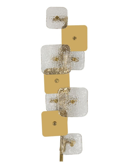 Grande Applique murale moderne chic 5 lampes Hauteur 76 cm en Verre Semi-transparent Métal Doré Glassy 