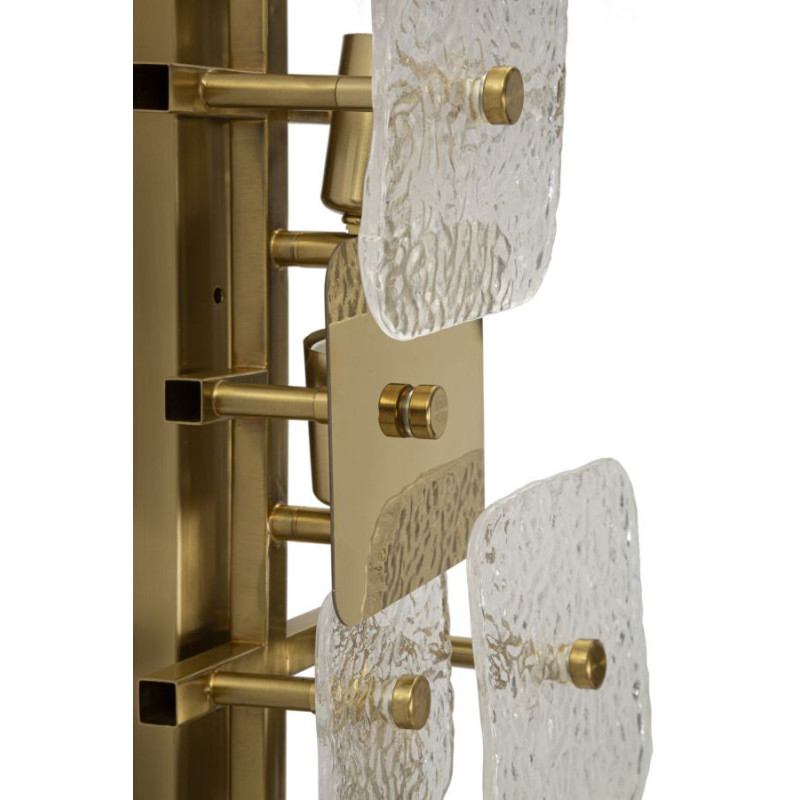 Grande Applique murale moderne chic 5 lampes Hauteur 76 cm en Verre Semi-transparent Métal Doré Glassy 