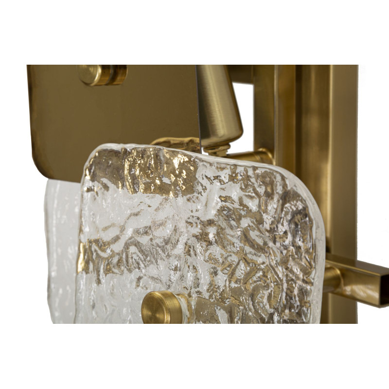 Grande Applique murale moderne chic 5 lampes Hauteur 76 cm en Verre Semi-transparent Métal Doré Glassy 
