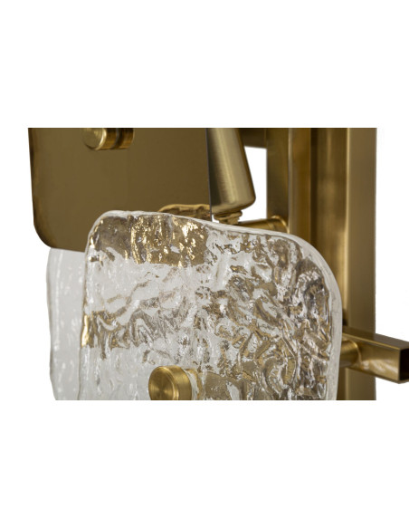 Grande Applique murale moderne chic 5 lampes Hauteur 76 cm en Verre Semi-transparent Métal Doré Glassy 