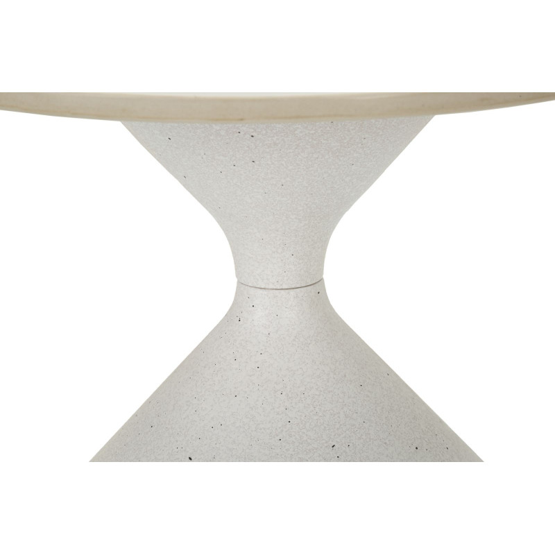 Petite Table basse minimaliste Ronde en Métal Céramique Blanc White 
