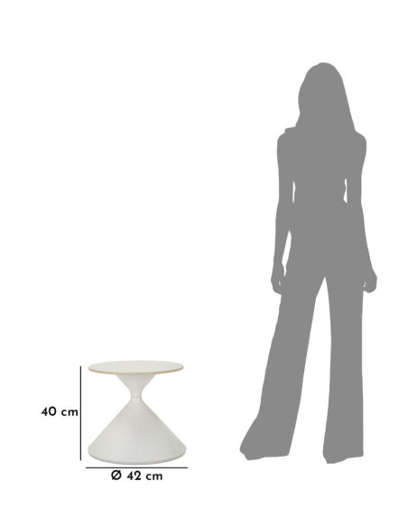 Petite Table basse minimaliste Ronde en Métal Céramique Blanc White 