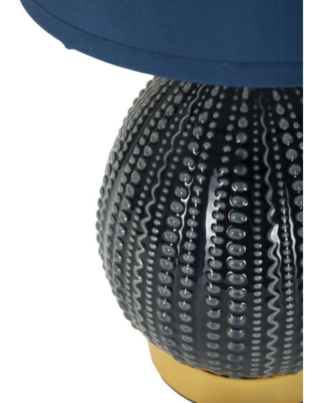 Lampe à poser moderne Hauteur 30 cm en Céramique Tissu Bleu Métal Doré Flavi Mauro Ferretti - 4