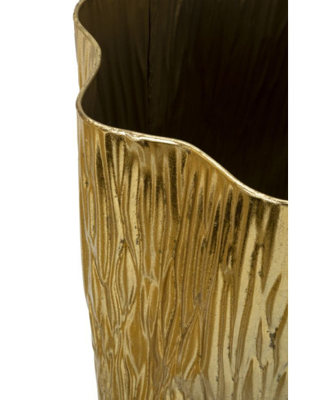 Grand Vase déco haut moderne Rond en Métal Doré Brillant Glolly Tris (Lot de 3) 