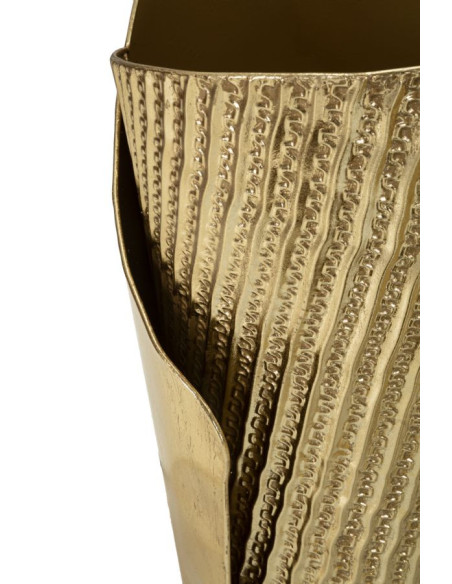 Grand Vase déco haut moderne Rond en Métal Doré Flosty Tris (Lot de 3) 