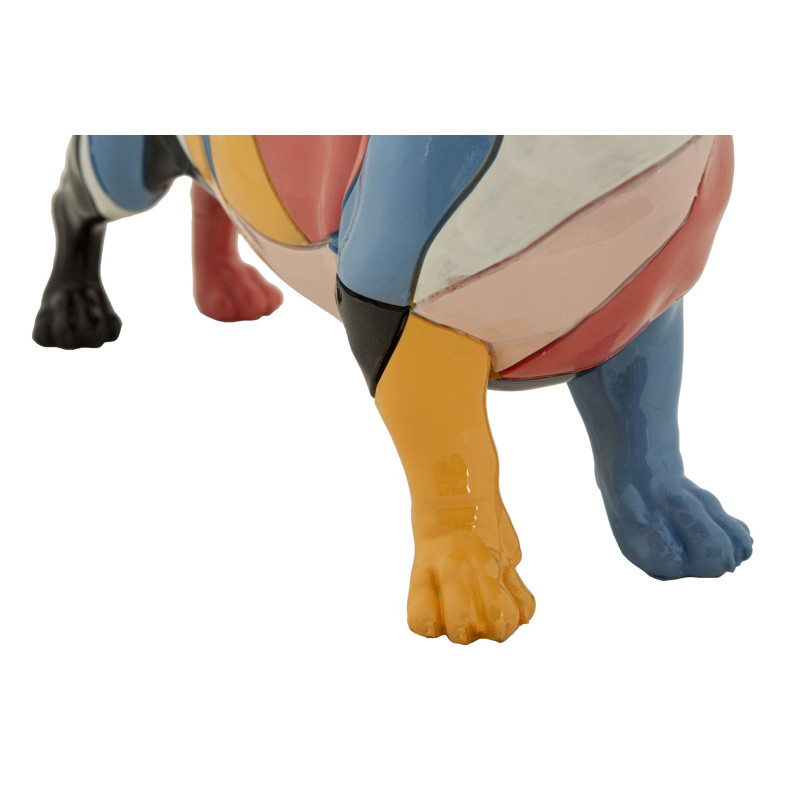Grande Statuette déco Chien Basset 32 cm en Résine Motif abstrait coloré Rubic Mauro Ferretti - 5