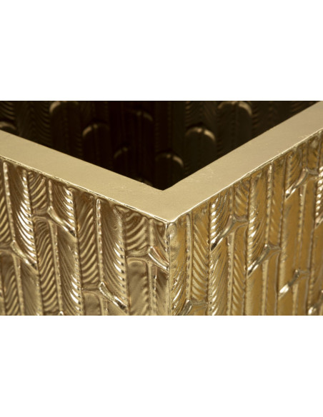 Grand Vase déco haut moderne XXL Carré en Métal Doré Gliss Coppia (Lot de 2) 