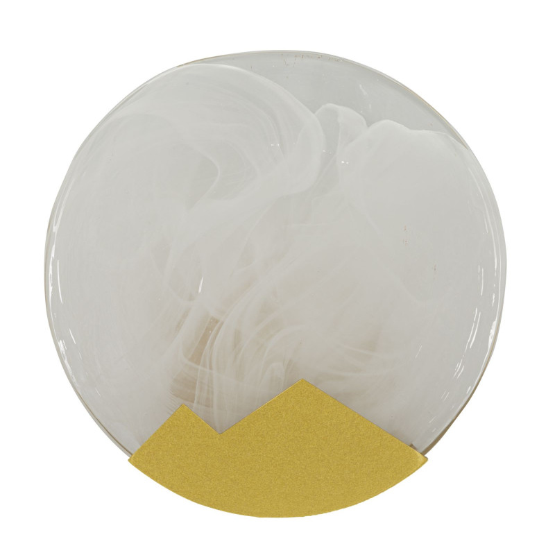 Applique murale moderne Lune 20 cm en Métal Doré Verre Blanc Moon 