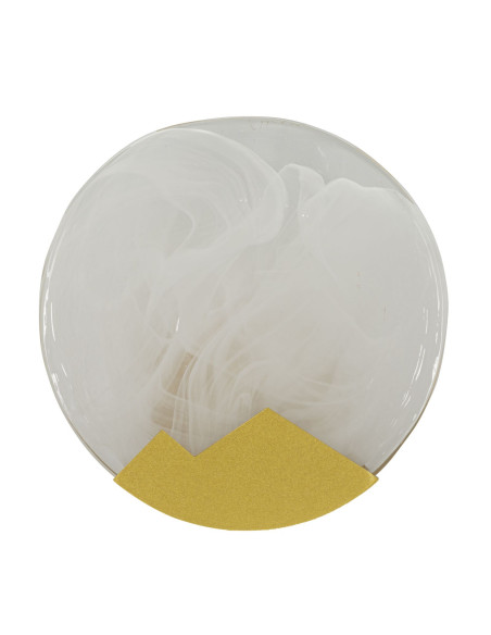Applique murale moderne Lune 20 cm en Métal Doré Verre Blanc Moon 