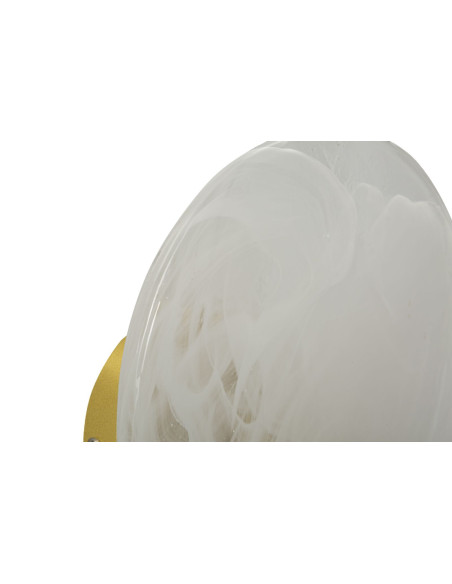 Applique murale moderne Lune 20 cm en Métal Doré Verre Blanc Moon 