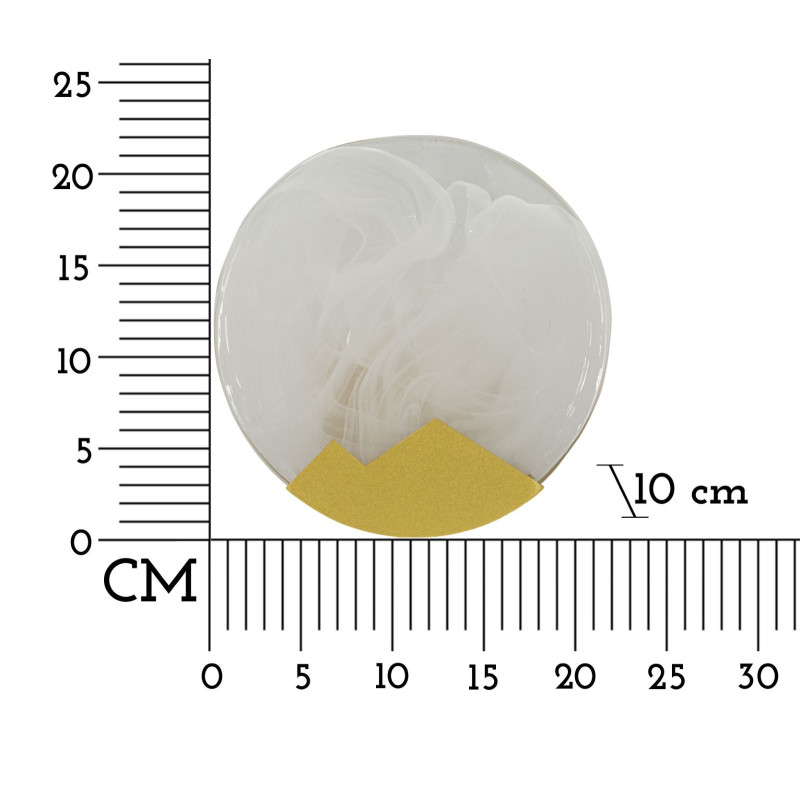 Applique murale moderne Lune 20 cm en Métal Doré Verre Blanc Moon 