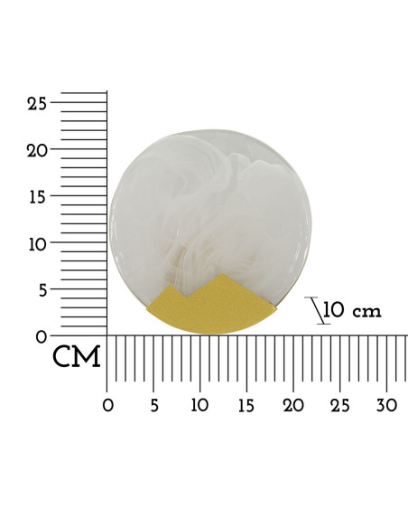 Applique murale moderne Lune 20 cm en Métal Doré Verre Blanc Moon 