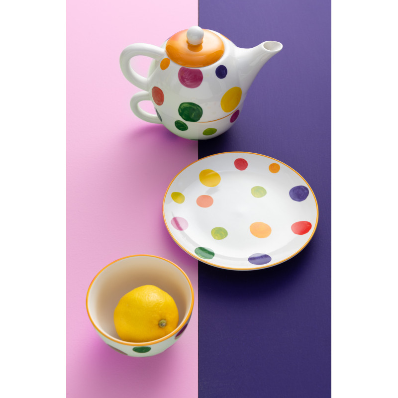 Théière Égoïste 1 personne en Porcelaine Motif pois Polka - 4