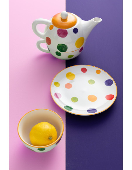 Théière Égoïste 1 personne en Porcelaine Motif pois Polka - 4