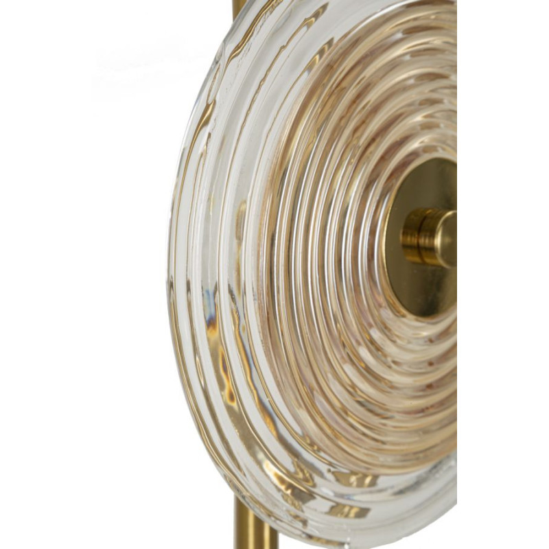 Grande Lampe à poser moderne chic Hauteur 63 cm en Verre Semi-transparent Ambré Métal Doré Venice 