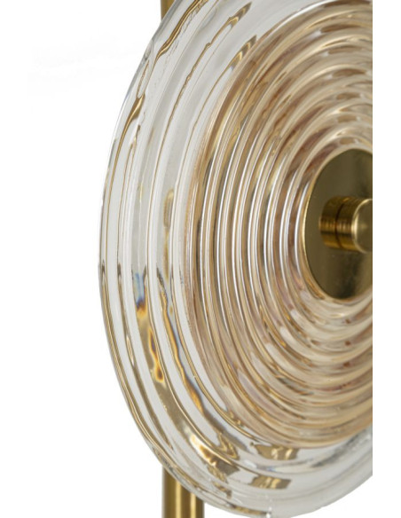 Grande Lampe à poser moderne chic Hauteur 63 cm en Verre Semi-transparent Ambré Métal Doré Venice 