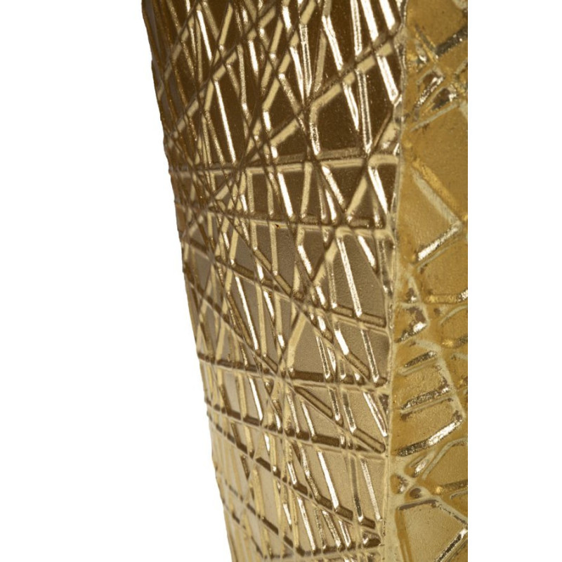 Grand Vase déco haut moderne Carré en Métal Doré Squer Coppia (Lot de 2) 