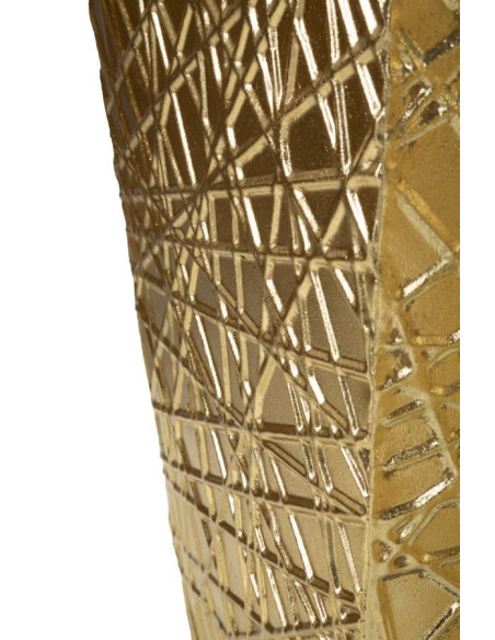 Grand Vase déco haut moderne Carré en Métal Doré Squer Coppia (Lot de 2) 