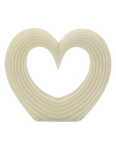 Grande Statuette moderne Coeur Hauteur 26 cm en Résine Blanc Effet quartz Lovvy 