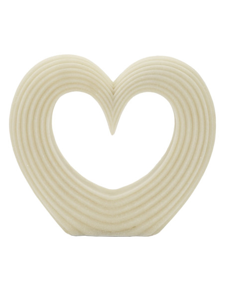 Grande Statuette moderne Coeur Hauteur 26 cm en Résine Blanc Effet quartz Lovvy 