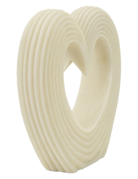 Grande Statuette moderne Coeur Hauteur 26 cm en Résine Blanc Effet quartz Lovvy 