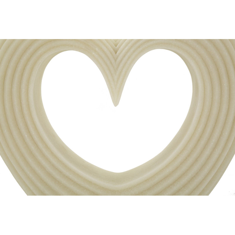 Grande Statuette moderne Coeur Hauteur 26 cm en Résine Blanc Effet quartz Lovvy 