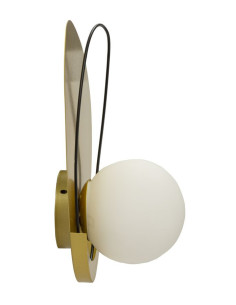 Applique murale originale moderne en Verre Blanc Métal Doré Noir Circly 