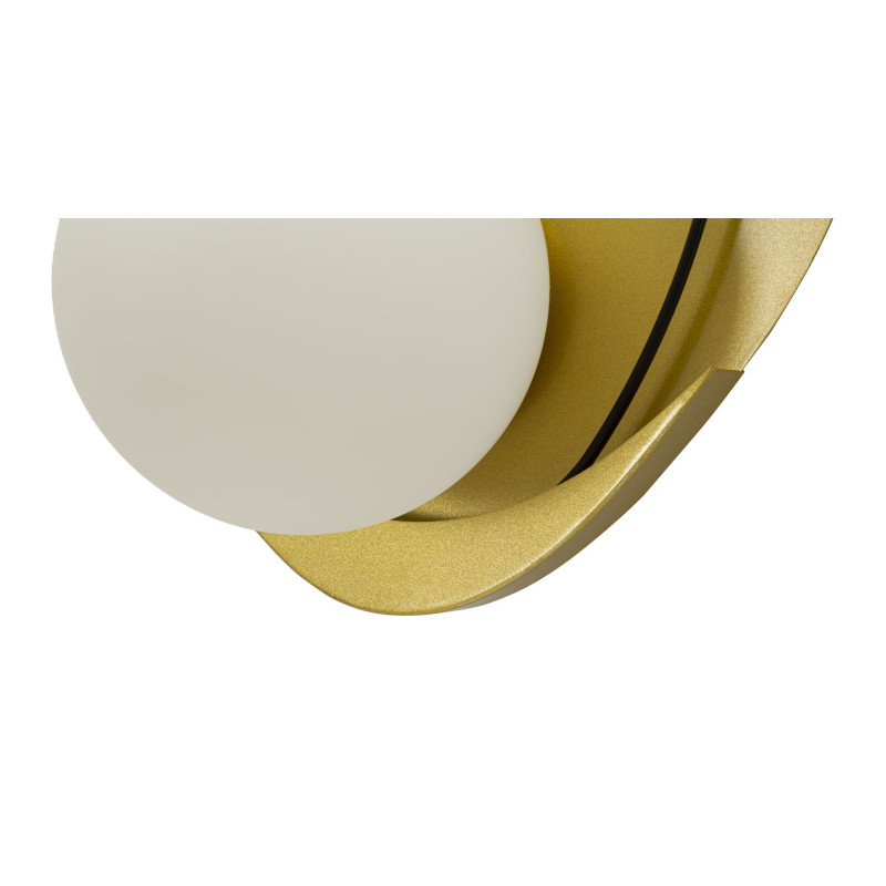 Applique murale originale moderne en Verre Blanc Métal Doré Noir Circly 