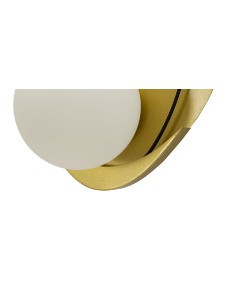 Applique murale originale moderne en Verre Blanc Métal Doré Noir Circly 