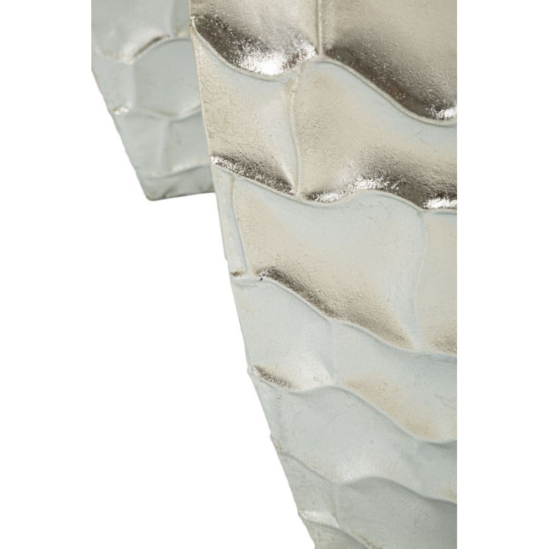 Grand Cache-pot déco haut moderne Carré en Métal Argenté Argy (Lot de 3) 