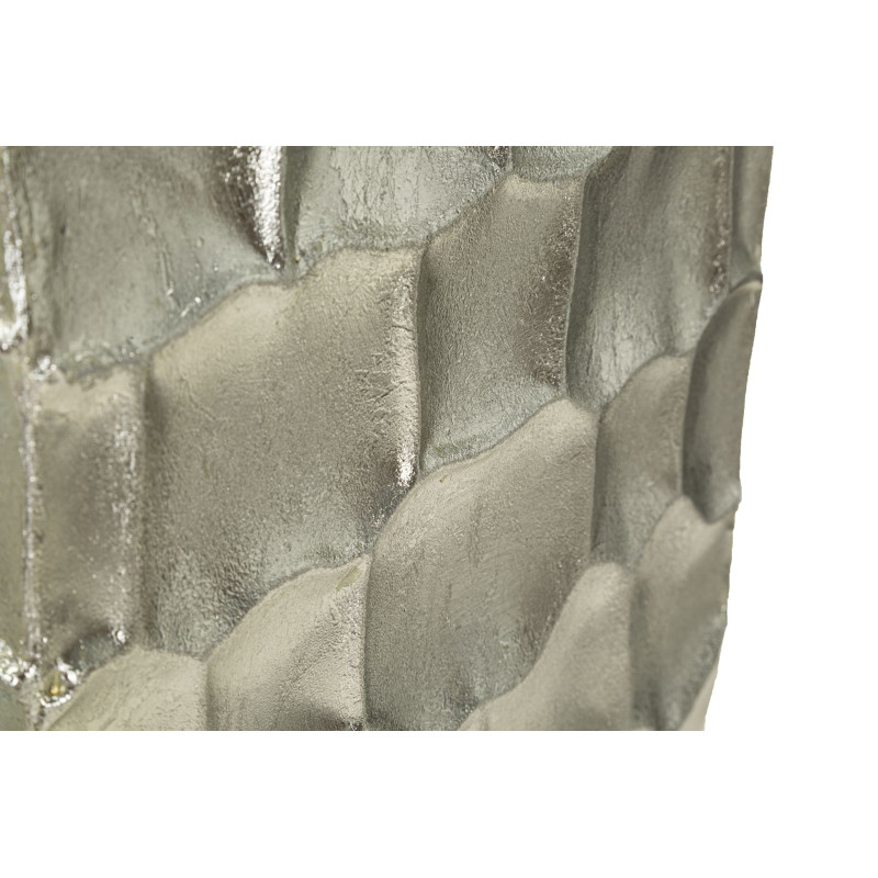 Grand Cache-pot déco haut moderne Carré en Métal Argenté Argy (Lot de 3) 