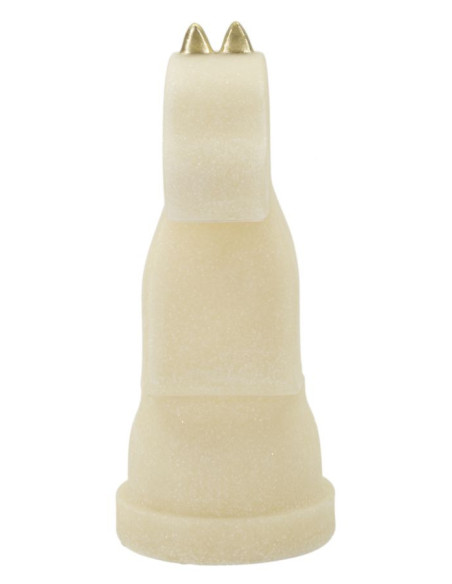 Statuette déco moderne Pièce d'échecs Cavalier Hauteur 31 cm en Résine Blanc Effet quartz Doré Scacchi 