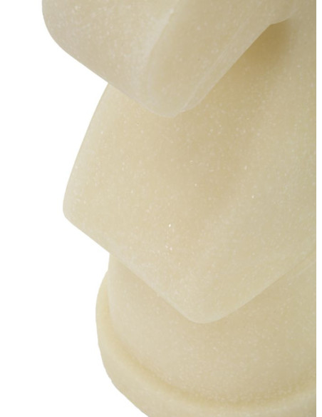 Statuette déco moderne Pièce d'échecs Cavalier Hauteur 31 cm en Résine Blanc Effet quartz Doré Scacchi 