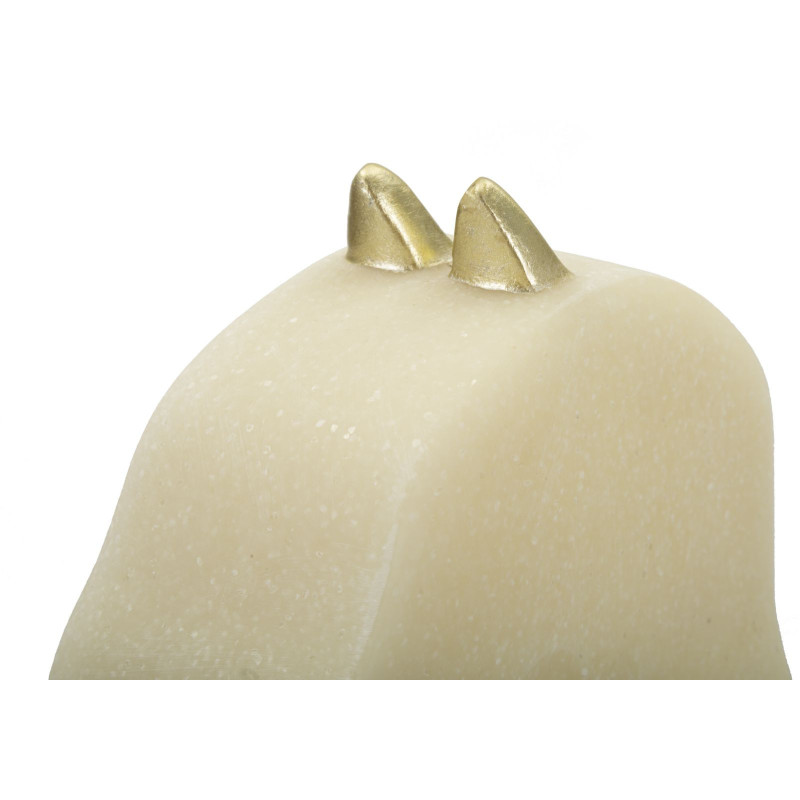 Statuette déco moderne Pièce d'échecs Cavalier Hauteur 31 cm en Résine Blanc Effet quartz Doré Scacchi 