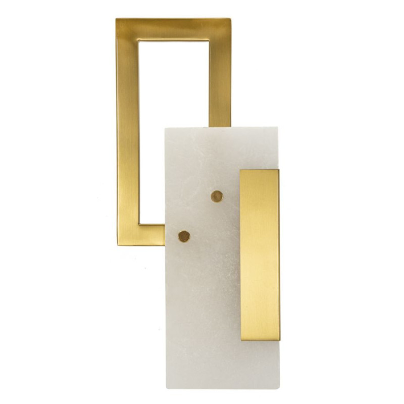 Grande Applique murale originale Hauteur 33 cm en Métal Doré Verre Cube 