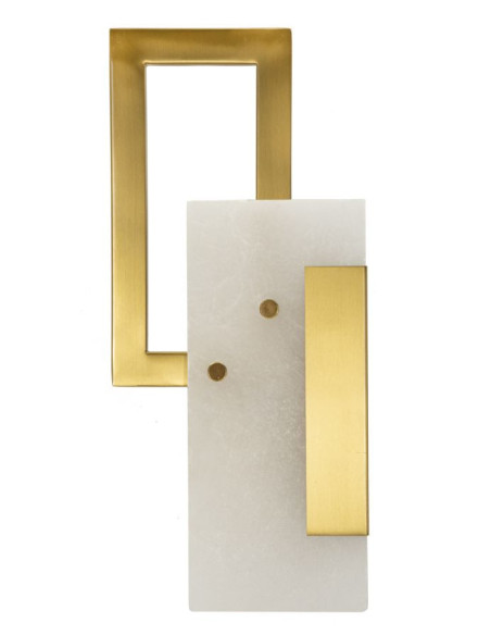 Grande Applique murale originale Hauteur 33 cm en Métal Doré Verre Cube 