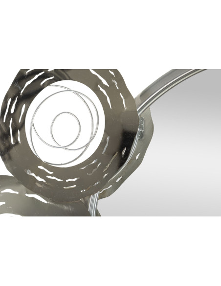 Grande déco mural avec miroir 107x41 en Métal Argenté Hop 