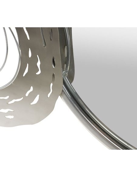 Grande déco mural avec miroir 107x41 en Métal Argenté Hop 