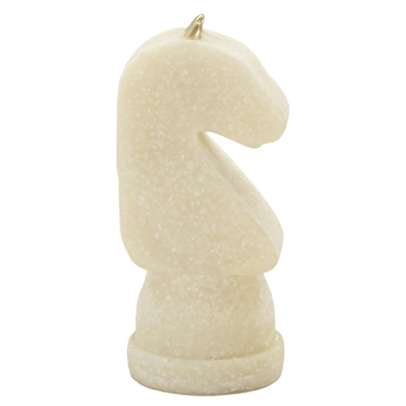 Statuettes déco modernes Pièces d'échecs en Résine Blanc Effet quartz Doré Scacchi (Lot de 8) 