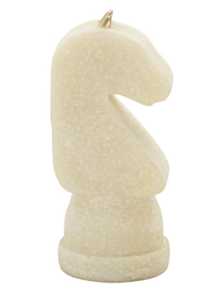 Statuettes déco modernes Pièces d'échecs en Résine Blanc Effet quartz Doré Scacchi (Lot de 8) 